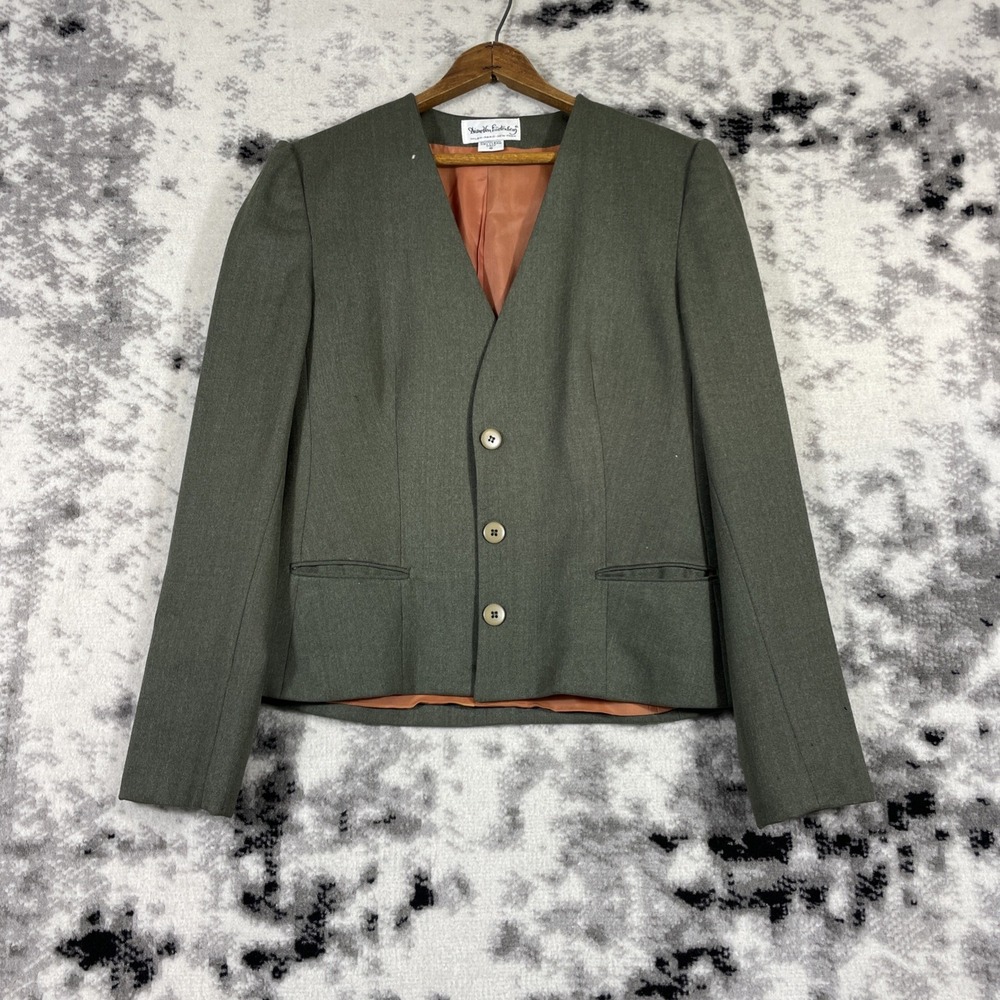 Diane Von Furstenberg‎ Jacket Womens Size 8 Green Office Union Made Wool